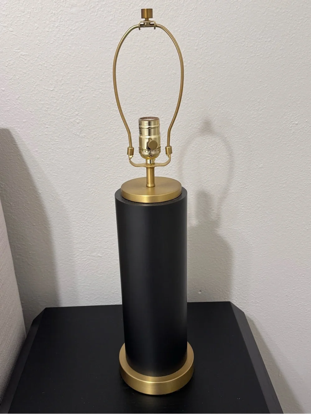 West Elm Pillar Table Lamp Base Dark Bronze Brass 25